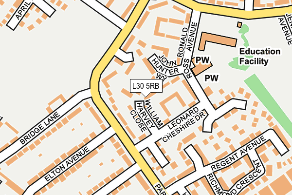 L30 5RB map - OS OpenMap – Local (Ordnance Survey)