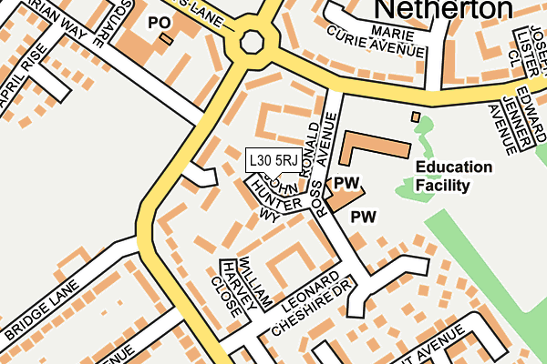 L30 5RJ map - OS OpenMap – Local (Ordnance Survey)