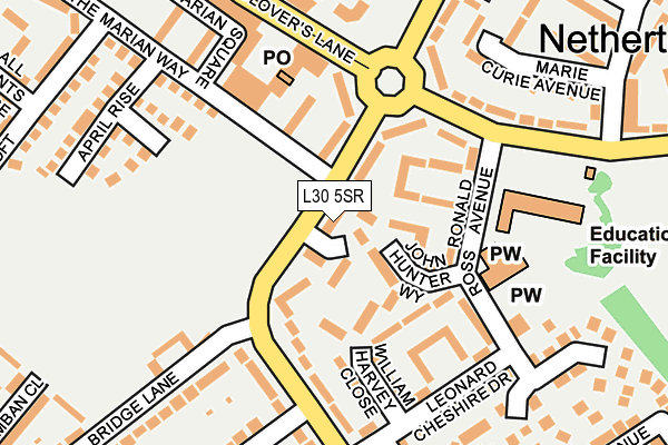 L30 5SR map - OS OpenMap – Local (Ordnance Survey)