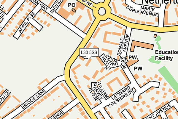 L30 5SS map - OS OpenMap – Local (Ordnance Survey)