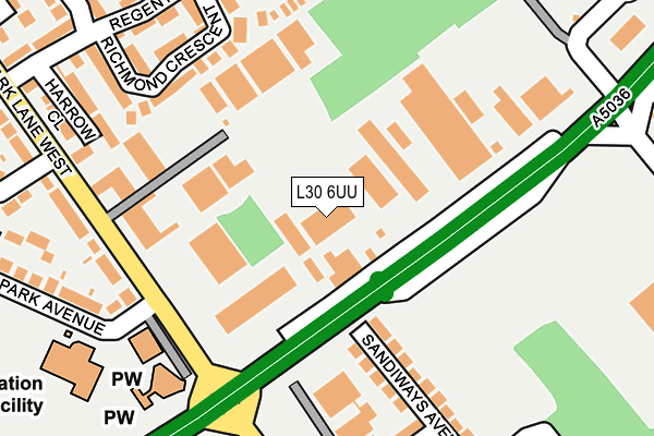 L30 6UU map - OS OpenMap – Local (Ordnance Survey)