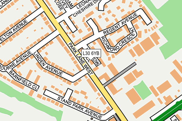 L30 6YB map - OS OpenMap – Local (Ordnance Survey)