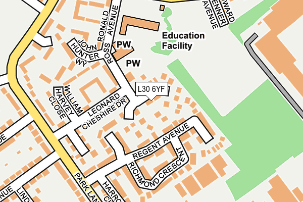 L30 6YF map - OS OpenMap – Local (Ordnance Survey)