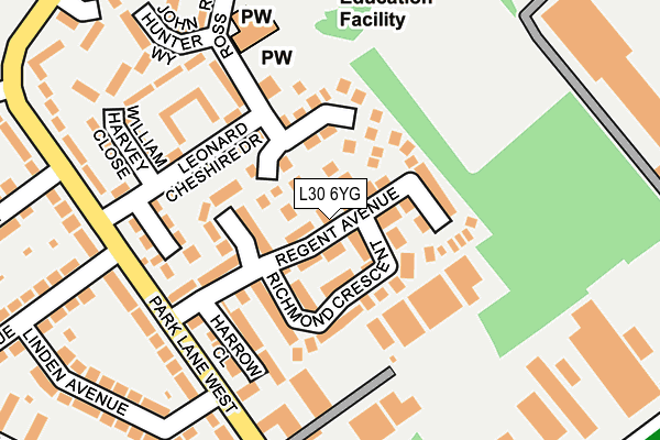 L30 6YG map - OS OpenMap – Local (Ordnance Survey)