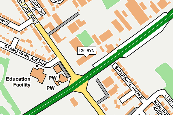 L30 6YN map - OS OpenMap – Local (Ordnance Survey)