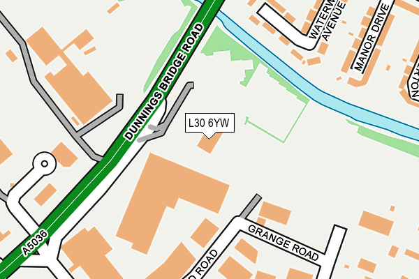 L30 6YW map - OS OpenMap – Local (Ordnance Survey)