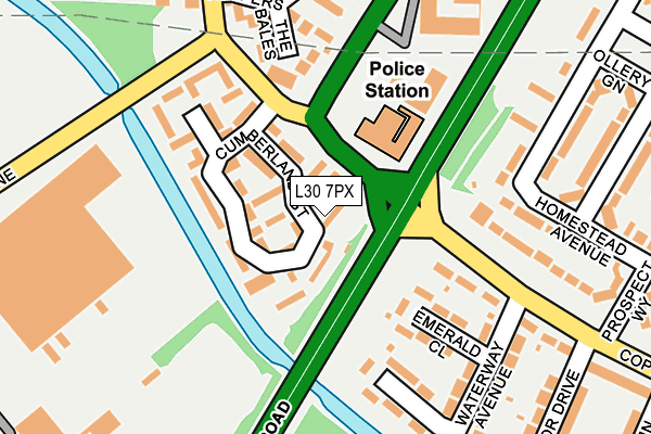 L30 7PX map - OS OpenMap – Local (Ordnance Survey)