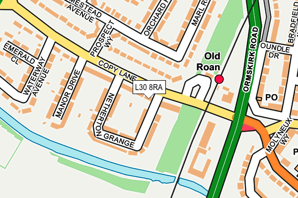 L30 8RA map - OS OpenMap – Local (Ordnance Survey)