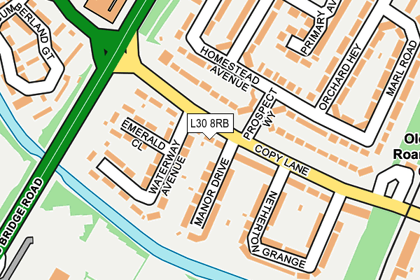 L30 8RB map - OS OpenMap – Local (Ordnance Survey)