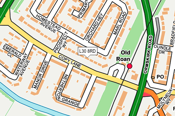 L30 8RD map - OS OpenMap – Local (Ordnance Survey)