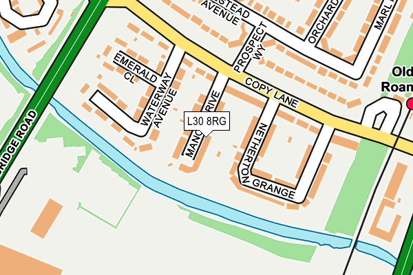 L30 8RG map - OS OpenMap – Local (Ordnance Survey)