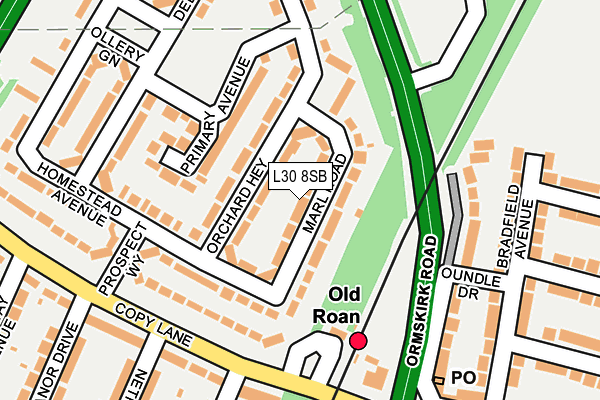 L30 8SB map - OS OpenMap – Local (Ordnance Survey)