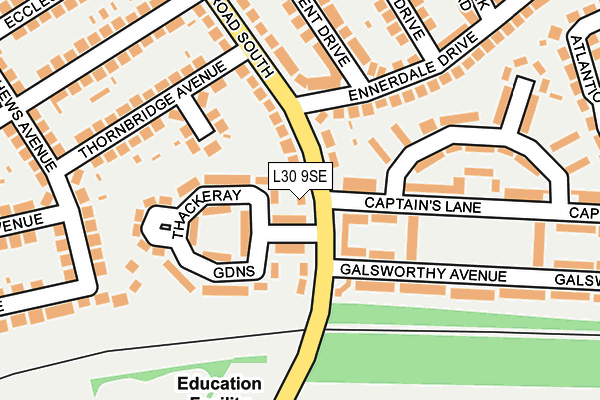 L30 9SE map - OS OpenMap – Local (Ordnance Survey)