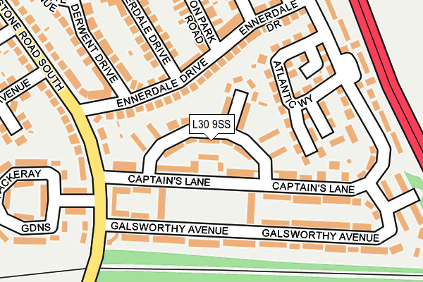 L30 9SS map - OS OpenMap – Local (Ordnance Survey)