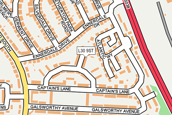 L30 9ST map - OS OpenMap – Local (Ordnance Survey)