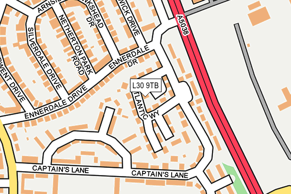 L30 9TB map - OS OpenMap – Local (Ordnance Survey)