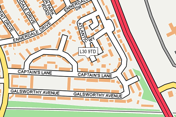 L30 9TD map - OS OpenMap – Local (Ordnance Survey)