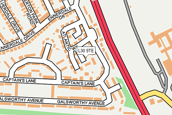 L30 9TE map - OS OpenMap – Local (Ordnance Survey)