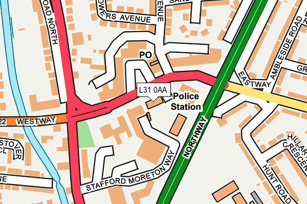 L31 0AA map - OS OpenMap – Local (Ordnance Survey)
