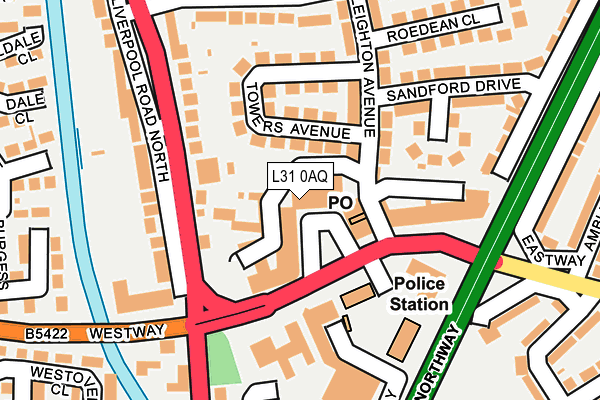 L31 0AQ map - OS OpenMap – Local (Ordnance Survey)