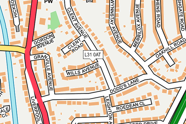 L31 0AT map - OS OpenMap – Local (Ordnance Survey)