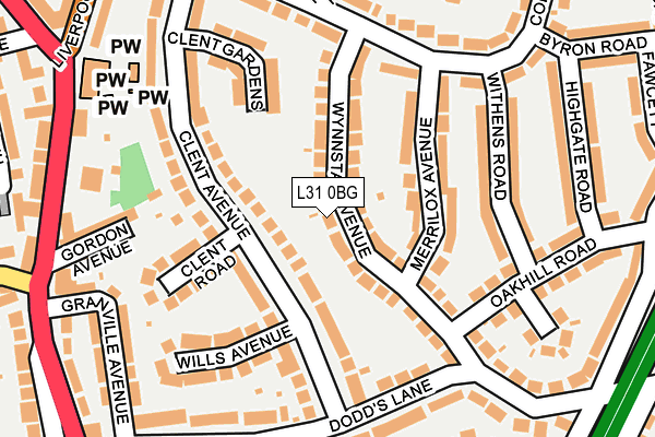 L31 0BG map - OS OpenMap – Local (Ordnance Survey)