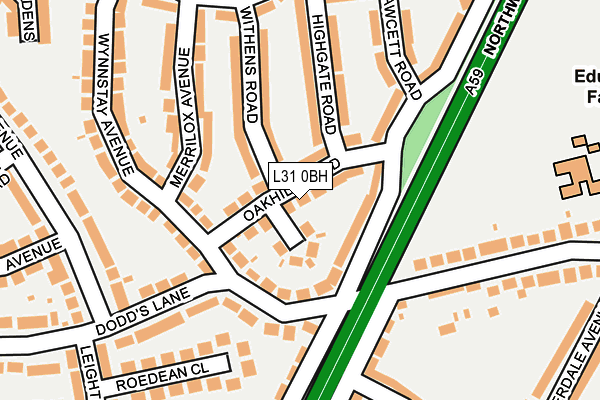 L31 0BH map - OS OpenMap – Local (Ordnance Survey)