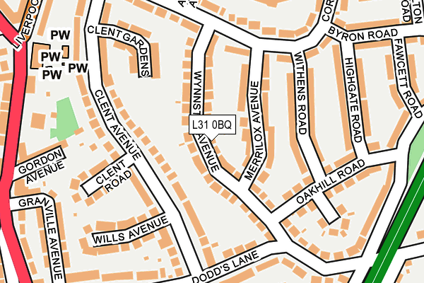 L31 0BQ map - OS OpenMap – Local (Ordnance Survey)