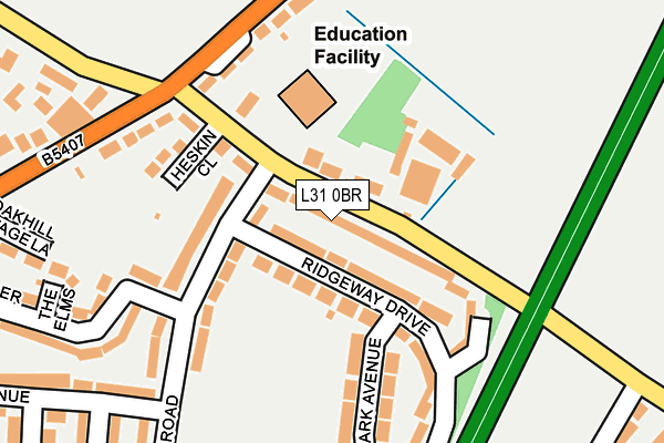 L31 0BR map - OS OpenMap – Local (Ordnance Survey)