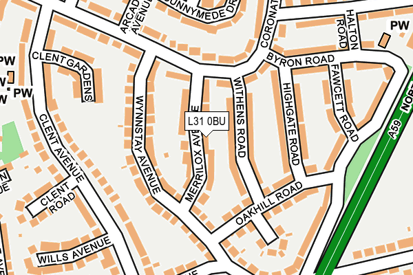 L31 0BU map - OS OpenMap – Local (Ordnance Survey)