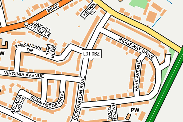 L31 0BZ map - OS OpenMap – Local (Ordnance Survey)