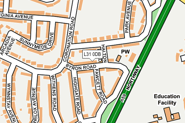 L31 0DB map - OS OpenMap – Local (Ordnance Survey)