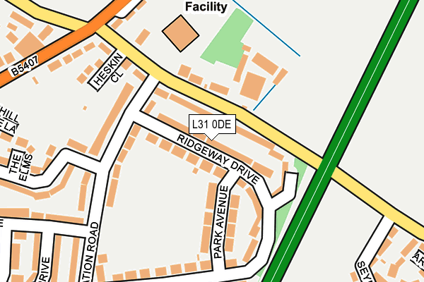 L31 0DE map - OS OpenMap – Local (Ordnance Survey)