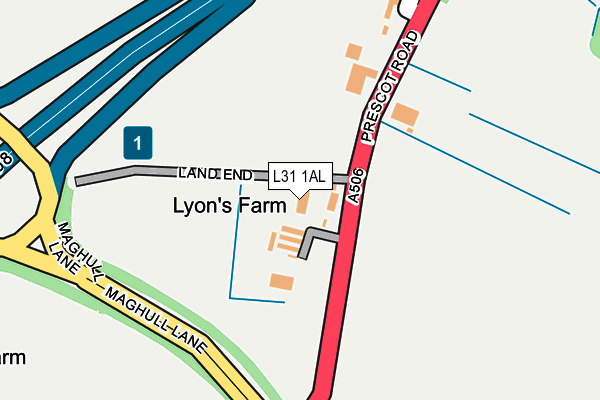 L31 1AL map - OS OpenMap – Local (Ordnance Survey)