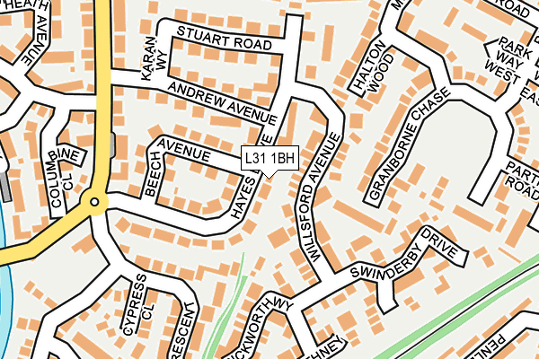 L31 1BH map - OS OpenMap – Local (Ordnance Survey)