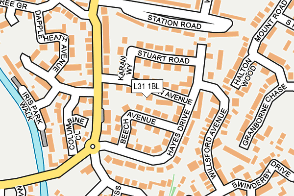 L31 1BL map - OS OpenMap – Local (Ordnance Survey)