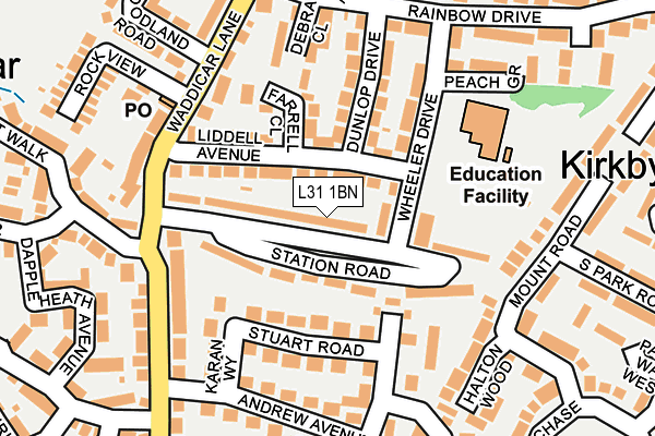 L31 1BN map - OS OpenMap – Local (Ordnance Survey)