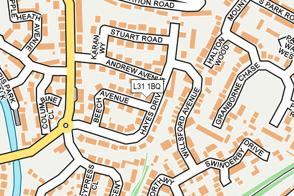 L31 1BQ map - OS OpenMap – Local (Ordnance Survey)