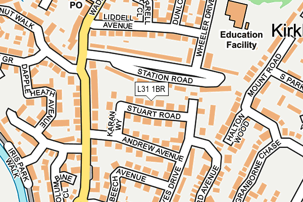 L31 1BR map - OS OpenMap – Local (Ordnance Survey)