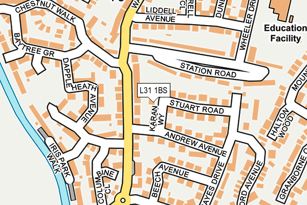 L31 1BS map - OS OpenMap – Local (Ordnance Survey)