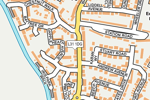 L31 1DG map - OS OpenMap – Local (Ordnance Survey)