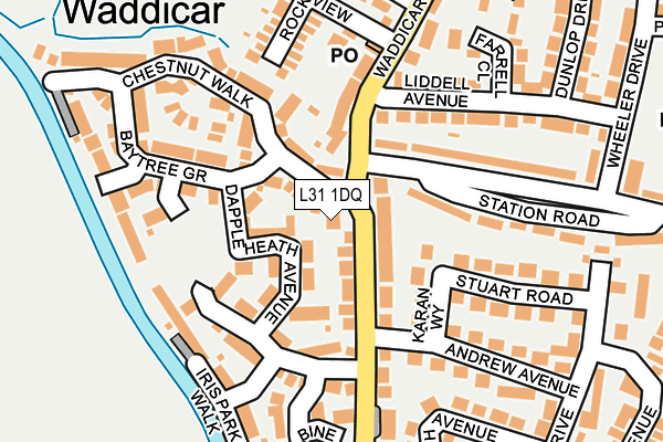 L31 1DQ map - OS OpenMap – Local (Ordnance Survey)