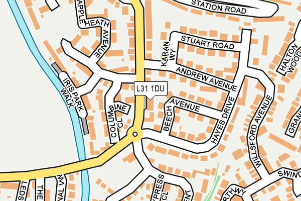 L31 1DU map - OS OpenMap – Local (Ordnance Survey)