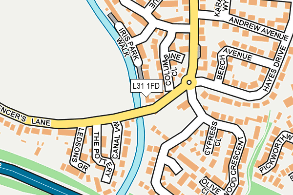 L31 1FD map - OS OpenMap – Local (Ordnance Survey)