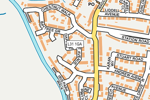 L31 1GA map - OS OpenMap – Local (Ordnance Survey)