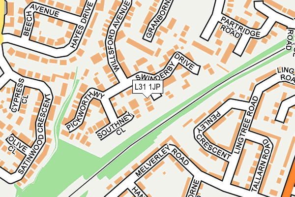 L31 1JP map - OS OpenMap – Local (Ordnance Survey)