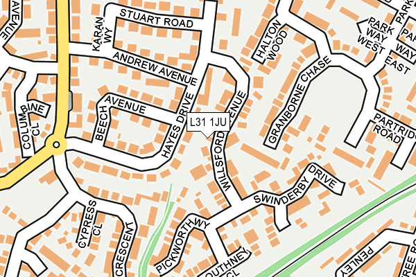 L31 1JU map - OS OpenMap – Local (Ordnance Survey)