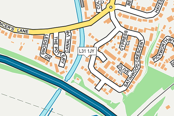 L31 1JY map - OS OpenMap – Local (Ordnance Survey)