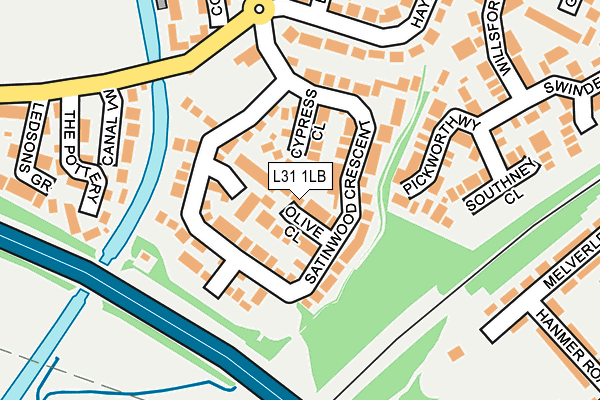 L31 1LB map - OS OpenMap – Local (Ordnance Survey)