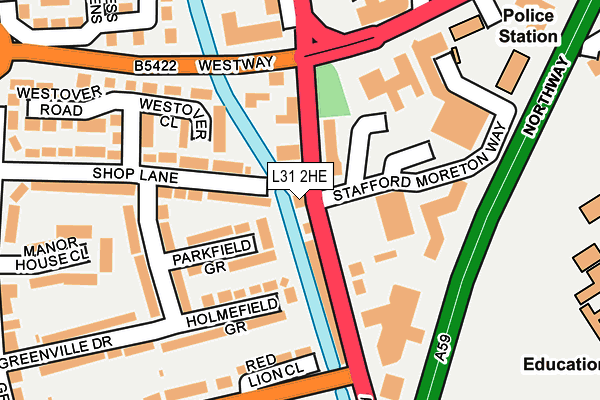 L31 2HE map - OS OpenMap – Local (Ordnance Survey)